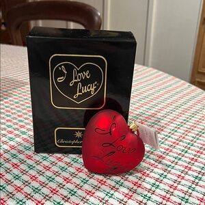 Christopher Radko Red Heart 'I Love Lucy' Ornament